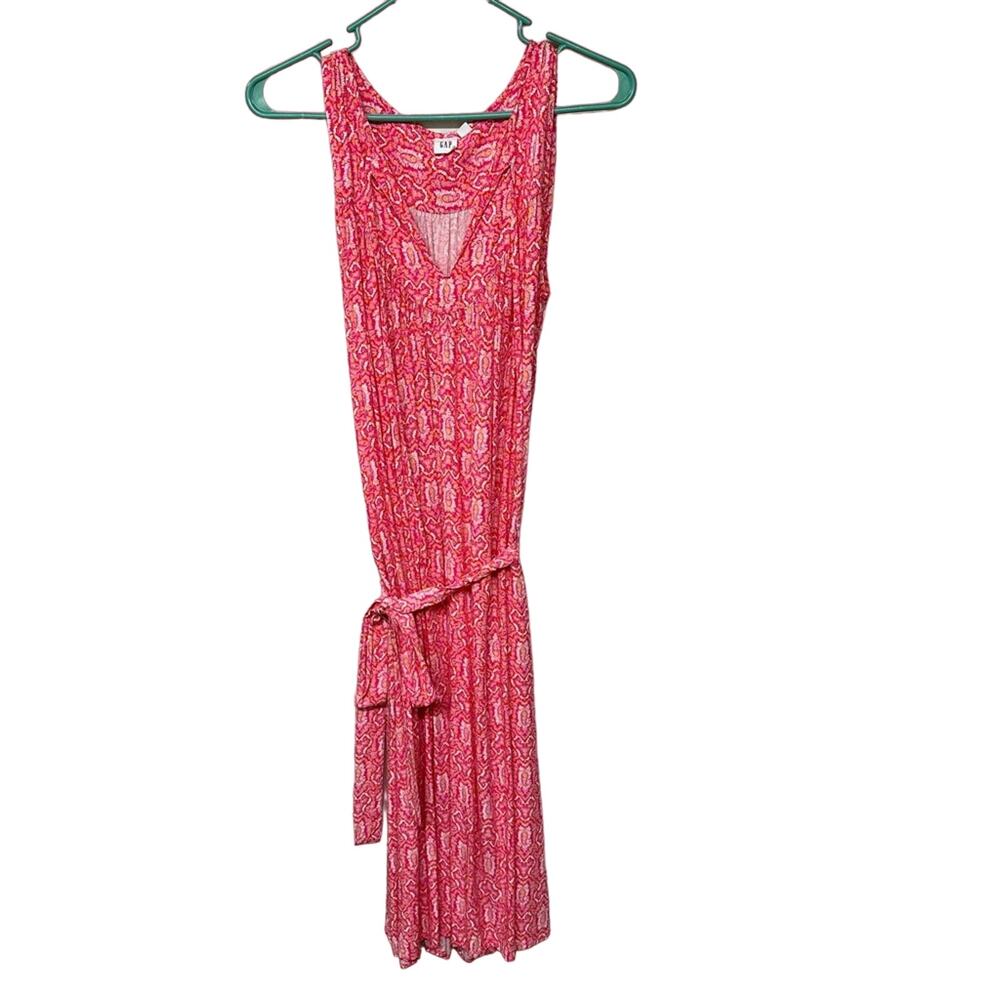 Gap Pink Summer Dress Floral Paisley Printed Midi Dress Size Medium